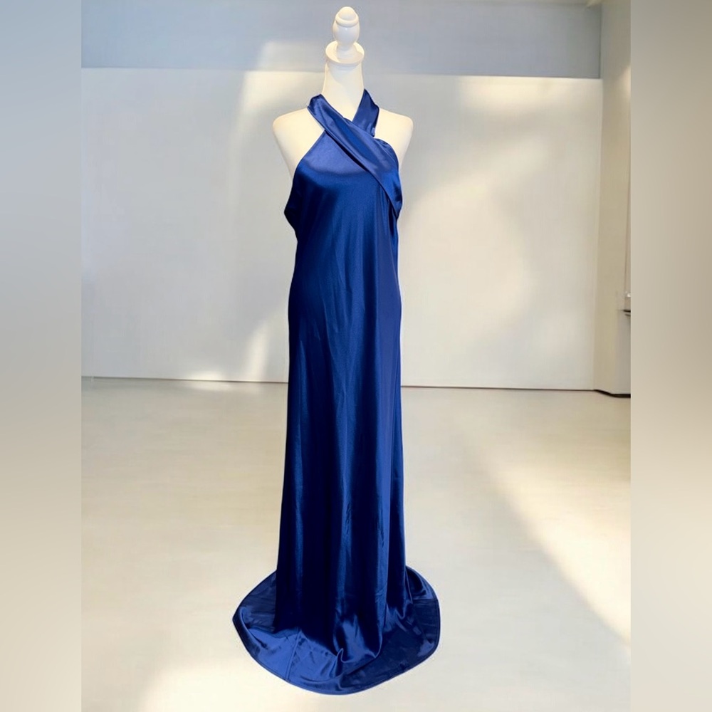 GALVAN LONDON CROPPED PANDORA DRESS   MIDNIGHT